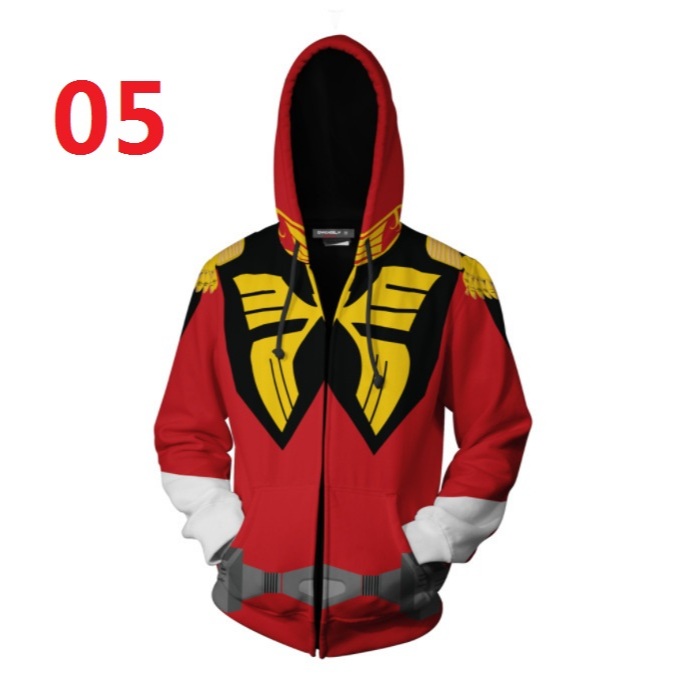 Áo Hoodie dây kéo GUNDAM Áo khoác in 3D Áo len thời trang