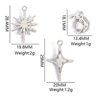 10 Chiếc Y2K Thiết Kế Ngôi Sao & Mặt Trăng Quyến Rũ Hợp Kim Với Thủy Tinh, Kim Cương Giả Giọng, Phong Cách Thoáng Mát Ngọt Ngào Vòng Cổ Vòng Tay Bông Tai Và Trang Sức Ramadan DIY Mặt Dây Kim Loại Bóng