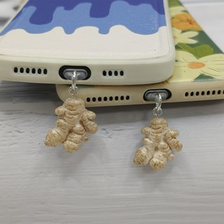 Điện thoại di động Cắm bụi diy Nhựa Mô phỏng Mặt dây chuyền gừng Điện thoại di động Lỗ cắm bụi