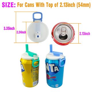 Nắp Soda Du Lịch Nắp Soda Nắp Có Thể Tái Sử Dụng Nắp Soda Silicon Có Ống Hút Vỏ Không Bpa Cho Lon Đồ Uống Tiêu Chuẩn Cho Dã Ngoại