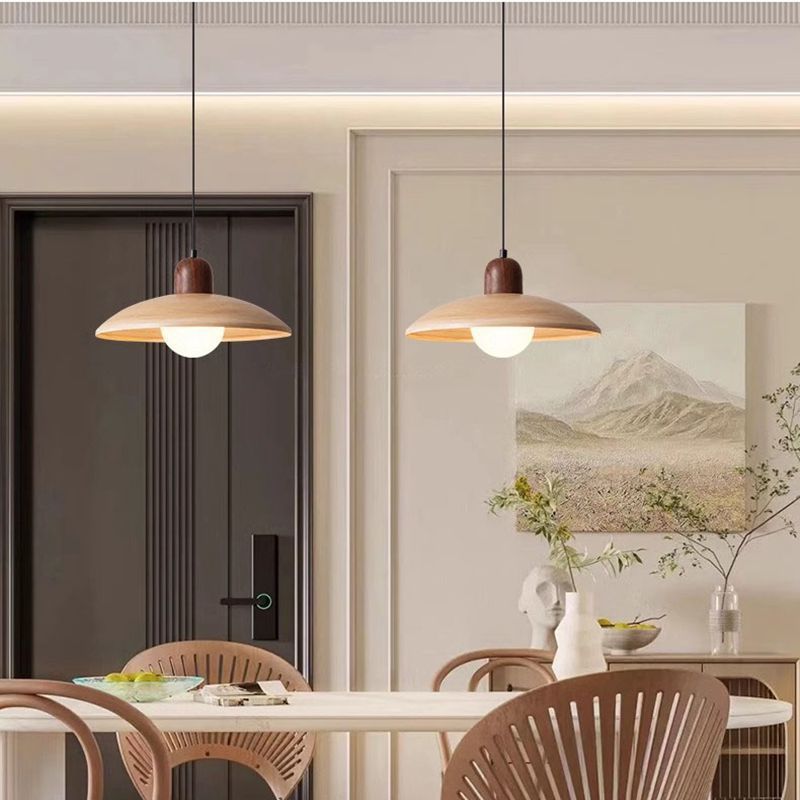 Đèn chùm kính bàn ăn cổ điển Nhật Bản, Đèn Led mặt dây chuyền sắt hạt gỗ, Thích hợp cho phòng khách, phòng ngủ, quầy Bar trang trí