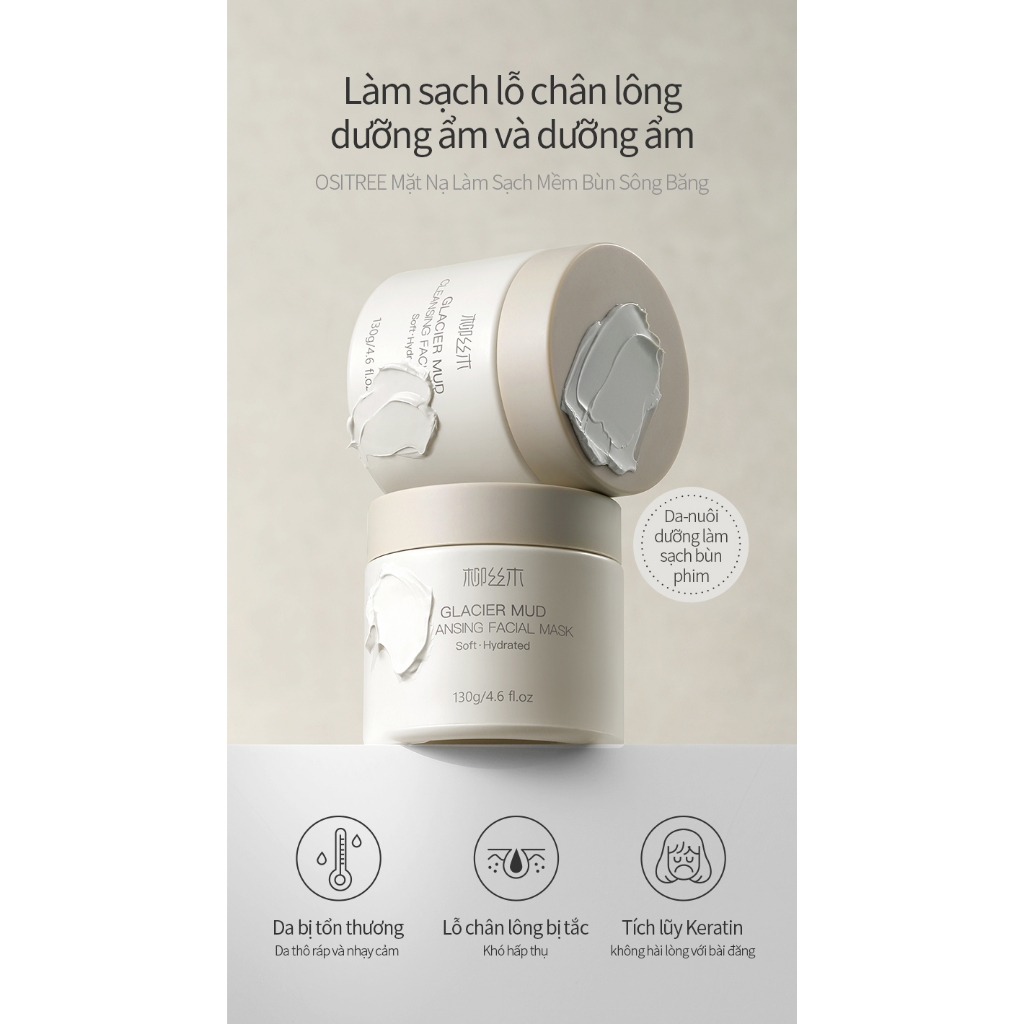 ositree Mặt Nạ Bùn Ositree Làm Sạch Sâu Dưỡng Ẩm 130g