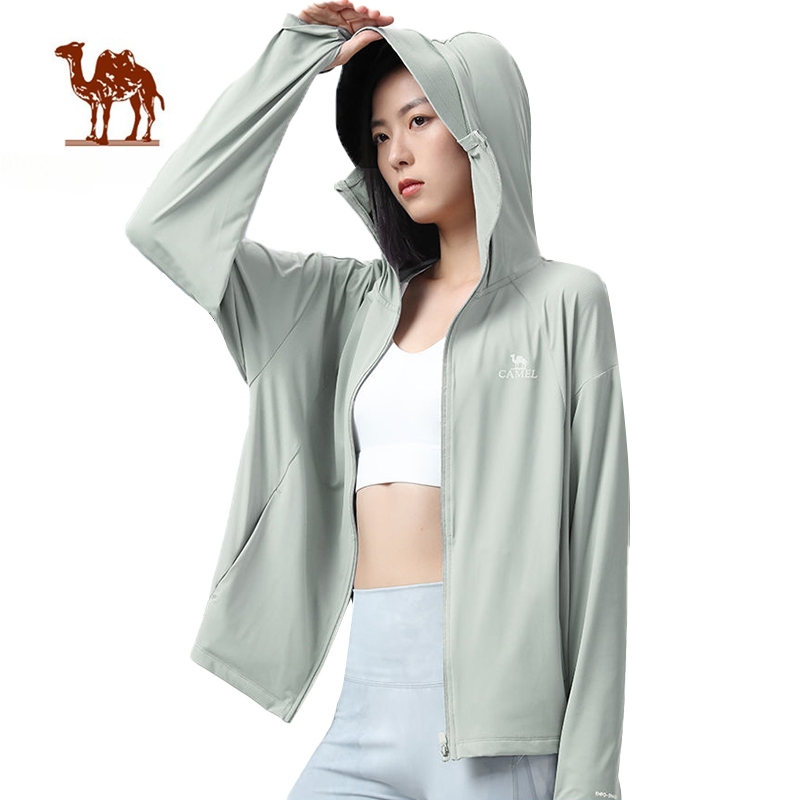 Ảnh Áo khoác chống nắng CAMEL CROWN vải lụa lạnh mỏng thời trang cao cấp cho nữ 1