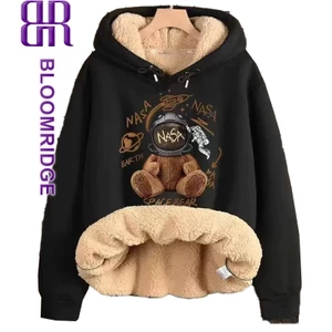 BLOOMRIDGE áo hoodie dày Làm dày và làm ấm in ấn Lỏng lẻo Đàn ông