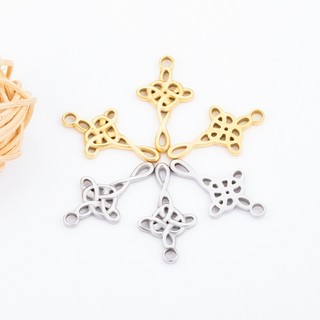 Đánh Bóng Thép Không Gỉ Retro Rỗng Chữ Thập Mặt Dây Chuyền Tự Làm Phụ Kiện Trang Sức Vàng 18K Celtic Thắt Nút Quyến Rũ