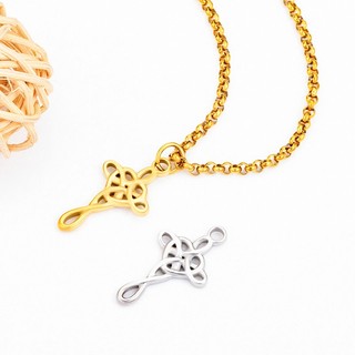 Đánh Bóng Thép Không Gỉ Retro Rỗng Chữ Thập Mặt Dây Chuyền Tự Làm Phụ Kiện Trang Sức Vàng 18K Celtic Thắt Nút Quyến Rũ