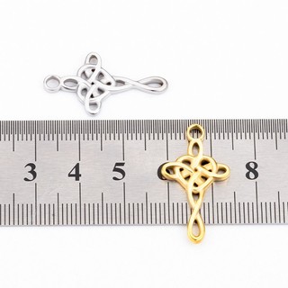 Đánh Bóng Thép Không Gỉ Retro Rỗng Chữ Thập Mặt Dây Chuyền Tự Làm Phụ Kiện Trang Sức Vàng 18K Celtic Thắt Nút Quyến Rũ