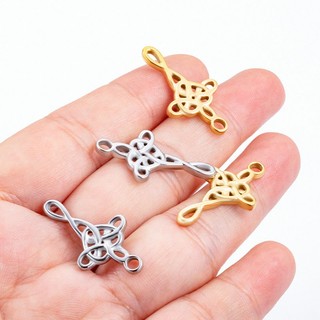 Đánh Bóng Thép Không Gỉ Retro Rỗng Chữ Thập Mặt Dây Chuyền Tự Làm Phụ Kiện Trang Sức Vàng 18K Celtic Thắt Nút Quyến Rũ