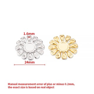 Mặt dây chuyền hoa hướng dương bằng thép không gỉ Phụ kiện trang sức tự làm Retro Vàng 18k Bùa hoa phóng đại