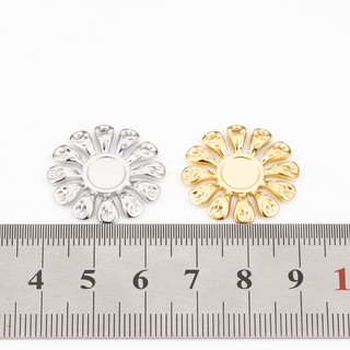 Mặt dây chuyền hoa hướng dương bằng thép không gỉ Phụ kiện trang sức tự làm Retro Vàng 18k Bùa hoa phóng đại