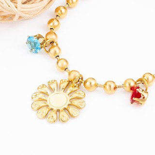 Mặt dây chuyền hoa hướng dương bằng thép không gỉ Phụ kiện trang sức tự làm Retro Vàng 18k Bùa hoa phóng đại