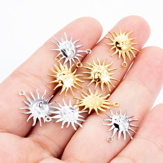 Thép không gỉ 18k Vàng Mặt Trời Cười Mặt Dây Chuyền Tự Làm Phụ Kiện Trang Sức Nhỏ Thần Mặt Trời Quyến Rũ