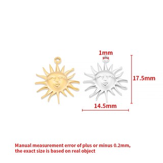Thép không gỉ 18k Vàng Mặt Trời Cười Mặt Dây Chuyền Tự Làm Phụ Kiện Trang Sức Nhỏ Thần Mặt Trời Quyến Rũ