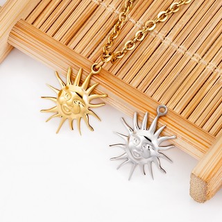 Thép không gỉ 18k Vàng Mặt Trời Cười Mặt Dây Chuyền Tự Làm Phụ Kiện Trang Sức Nhỏ Thần Mặt Trời Quyến Rũ