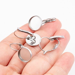 Thép không gỉ Pháp Lever Cabochon Bông Tai Thiết Lập Đế Trống Cameo Khay DIY Tai Trang Sức Phụ Kiện