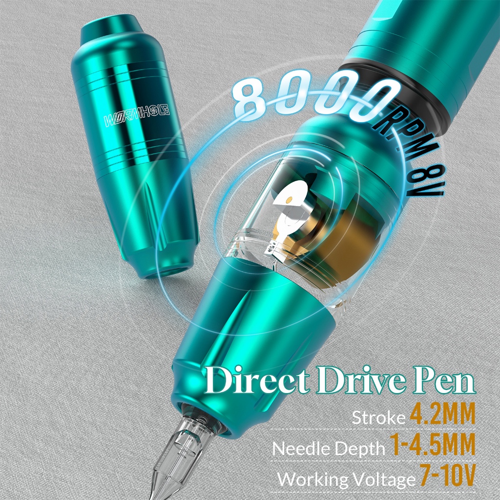 Súng xăm không dây Đột quỵ Máy xăm không dây đột quỵ với nguồn điện không dây 1500 mAh Bút xăm