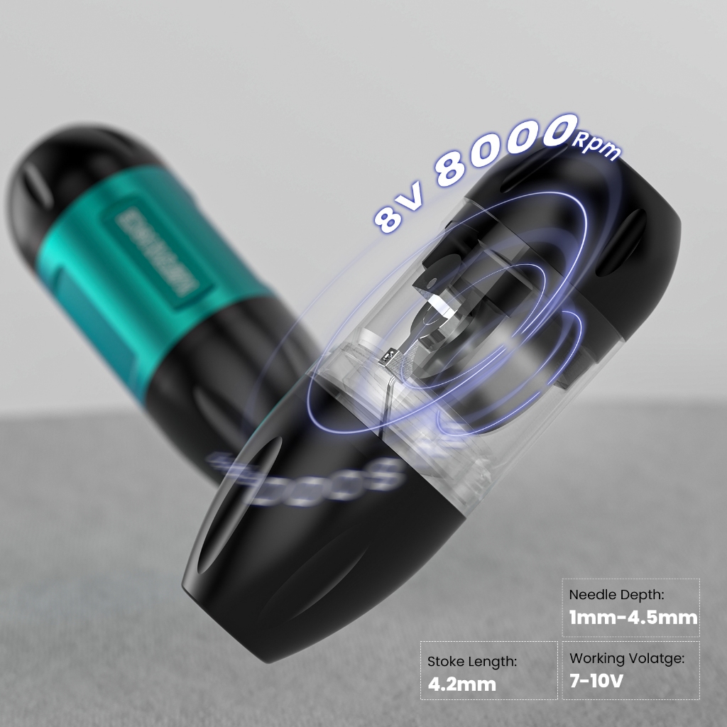Súng xăm không dây Đột quỵ Máy xăm không dây đột quỵ với nguồn điện không dây 1500 mAh Bút xăm