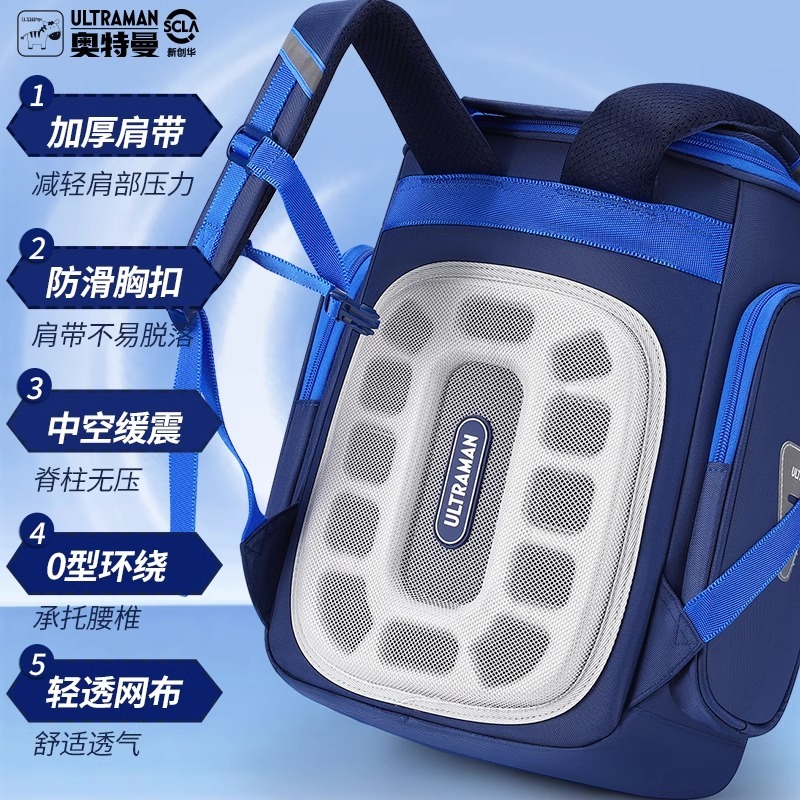 Ultraman Cột Sống Bảo Vệ Schoolbag Nam Học Sinh Tiểu Học Lớp Một Bé Trai Trẻ Em 2024 Phong Cách Mới Bé Trai Siro 23 Giảm B