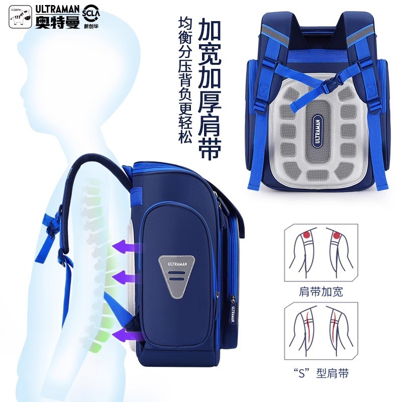 Ultraman Cột Sống Bảo Vệ Schoolbag Nam Học Sinh Tiểu Học Lớp Một Bé Trai Trẻ Em 2024 Phong Cách Mới Bé Trai Siro 23 Giảm B