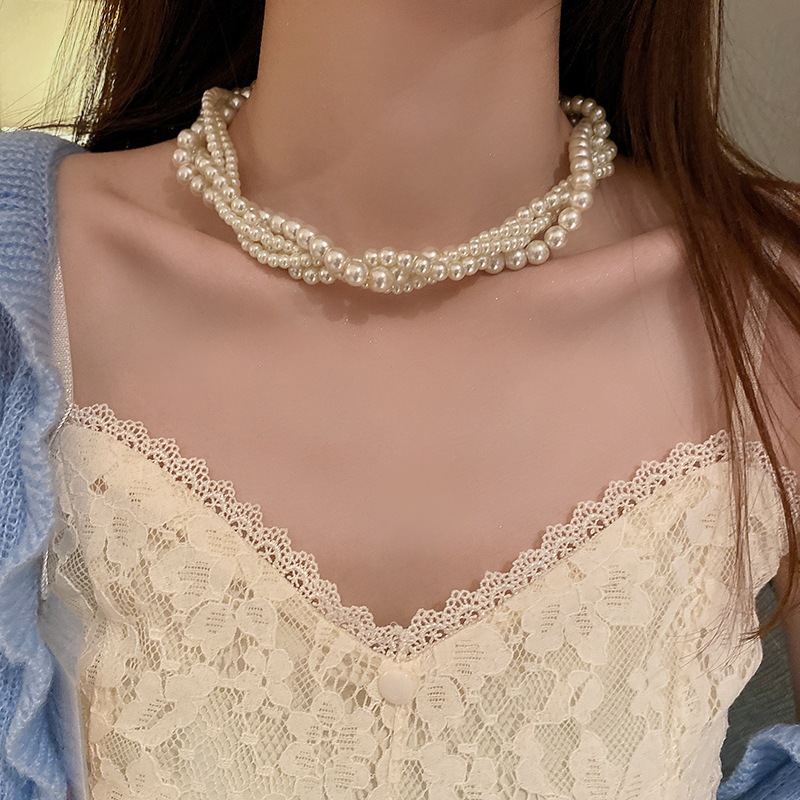 Nhà Máy Thời Trang Dây Ngọc Trai Choker Dây Chuyền Nữ Hình Học Dây Chuyền Cưới Cô Dâu Trang Sức Phụ Kiện QrhYK