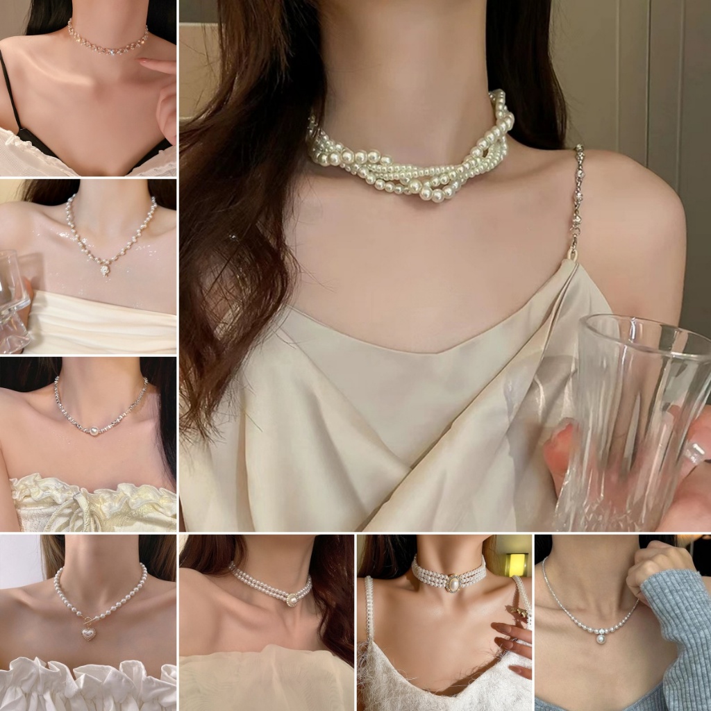 Nhà Máy Thời Trang Dây Ngọc Trai Choker Dây Chuyền Nữ Hình Học Dây Chuyền Cưới Cô Dâu Trang Sức Phụ Kiện QrhYK