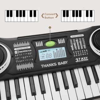 Đàn Piano điện tử trẻ em có micrô 37 phím Phím đàn Piano giả, nhạc đa chức năng enl