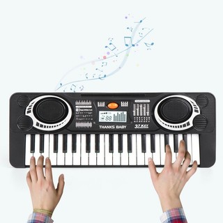 Đàn Piano điện tử trẻ em có micrô 37 phím Phím đàn Piano giả, nhạc đa chức năng enl