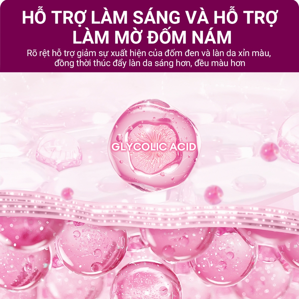 Ảnh Combo Kem Dưỡng Glycolic Acid VIBRANT GLAMOUR Bảo vệ ban ngày + Sửa chữa ban đêm，Dưỡng trắng & Làm mờ vết thâm & Chống lão hóa & Tẩy da chết 3