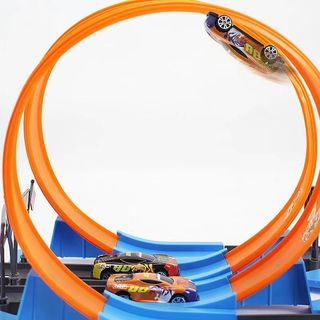 Mô hình đường đua HotWheel - Bộ xe đồ chơi lắp ráp 18 chi tiết đường đua ô tô siêu tốc độ, giải trí cho bé MasterKids