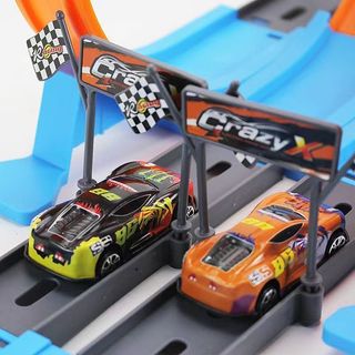 Mô hình đường đua HotWheel - Bộ xe đồ chơi lắp ráp 18 chi tiết đường đua ô tô siêu tốc độ, giải trí cho bé MasterKids