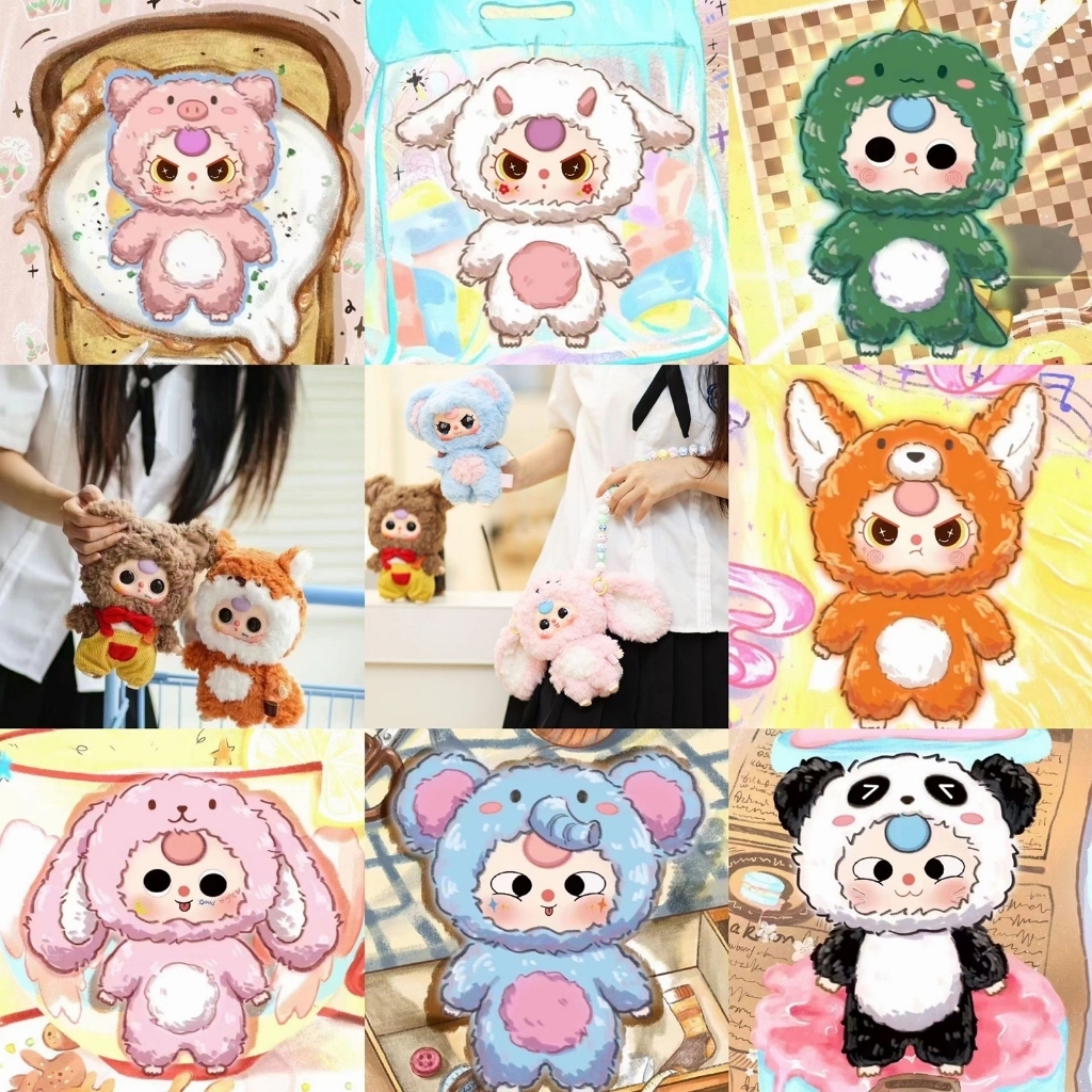 Jfory Baby Three Bộ sưu tập búp bê Mô hình đồ chơi động vật ngẫu nhiên để trang trí Quà tặng