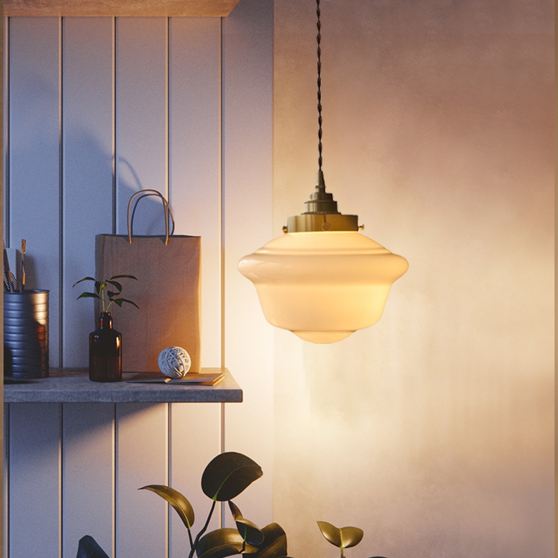 Đèn Thả Bàn Ăn Thủy Tinh Nhật Bản Cổ Điển, Đèn Thả Trần Led Trang Trí Nhà Hàng, Quán Bar