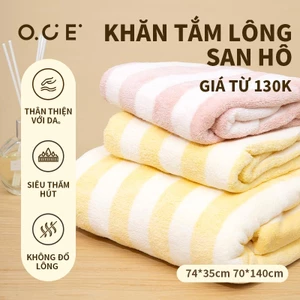 Khăn tắm phong cách Bắc Âu cao cấp vải mềm mại - Dày dặn, thấm hút siêu nhanh, không rụng lông, không chứa chất huỳnh quang, chất liệu an toàn cho da OCE