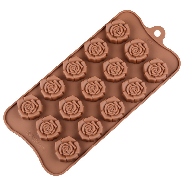 15 Khoang Hoa Hồng Hoa Silicon Khuôn Socola Fondant Bánh Trang Trí Khuôn Đá Làm Xà Phòng Lau Nhà Khuôn Nướng Bánh