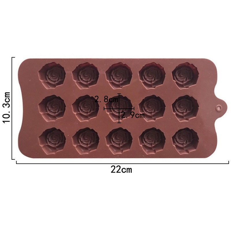 15 Khoang Hoa Hồng Hoa Silicon Khuôn Socola Fondant Bánh Trang Trí Khuôn Đá Làm Xà Phòng Lau Nhà Khuôn Nướng Bánh