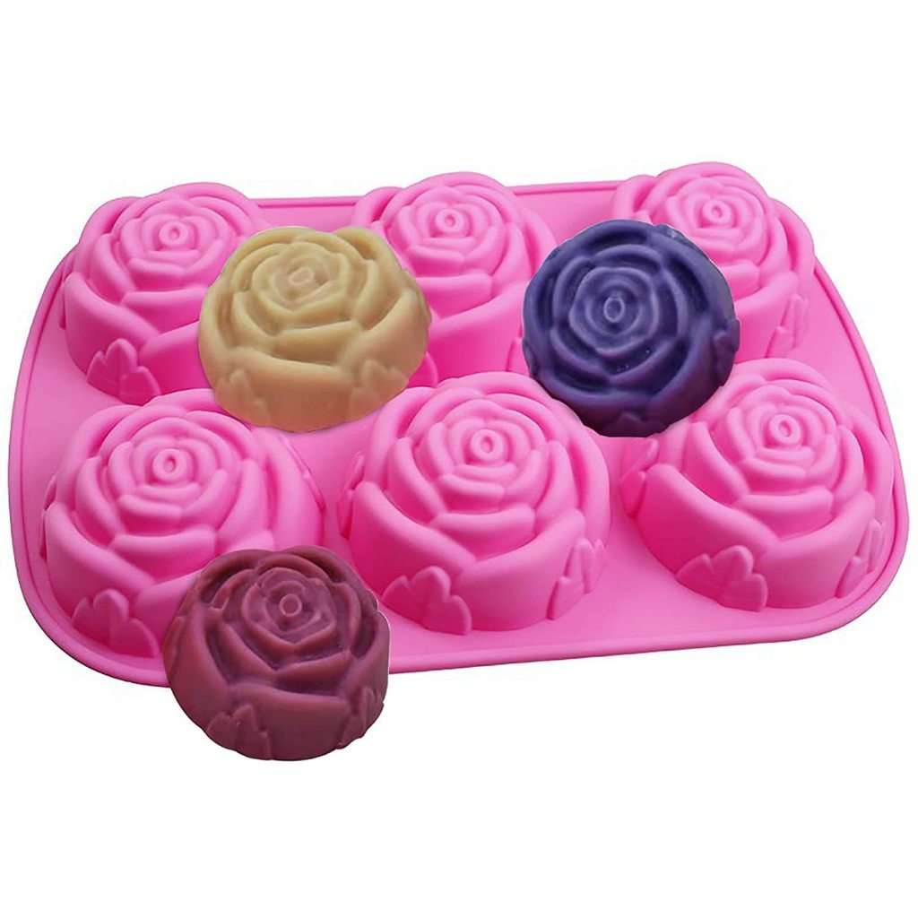 Khuôn silicone Làm Bánh 6 Lỗ Hình Hoa Hồng