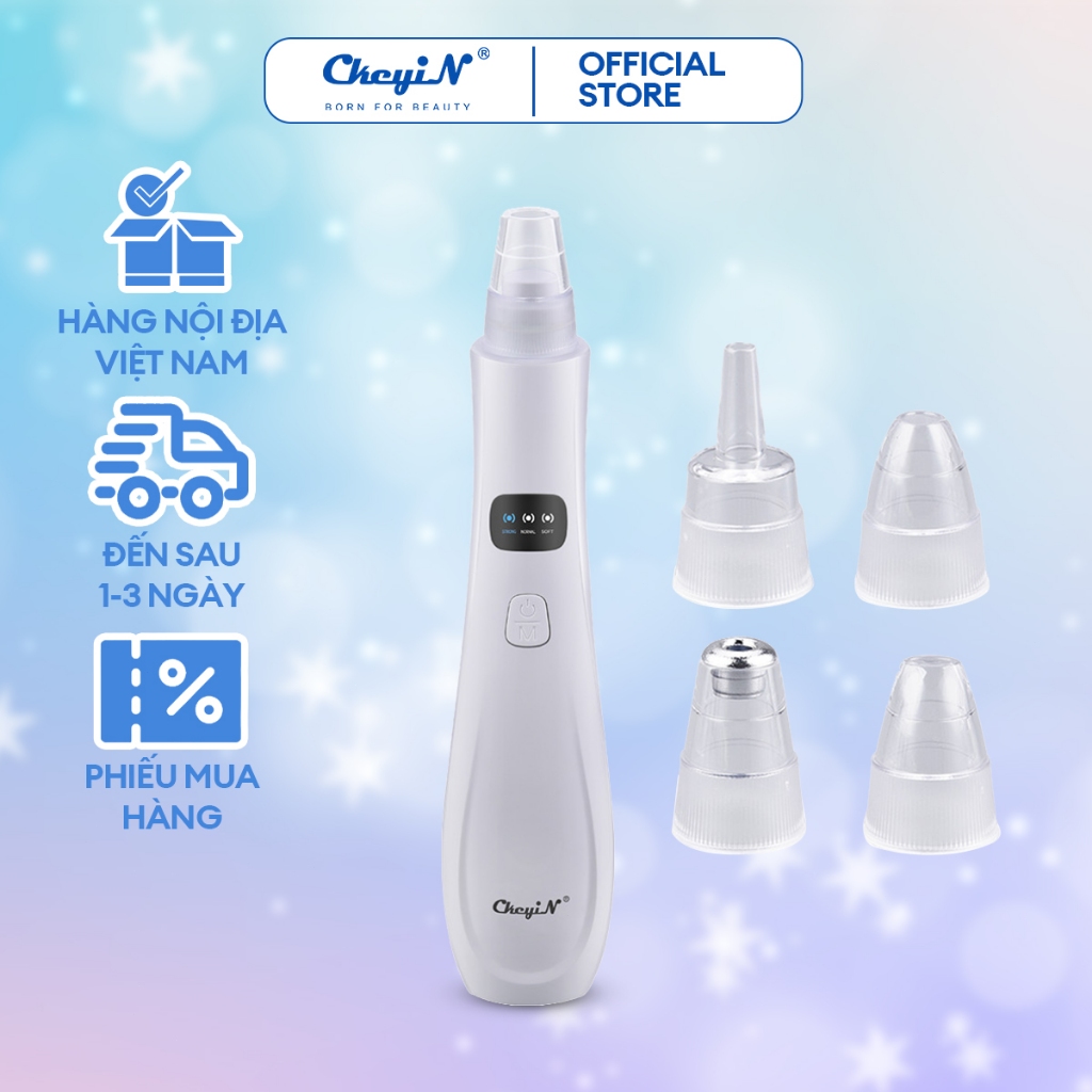Ảnh CkeyiN Máy hút mụn đầu đen làm sạch lỗ chân lông kèm 5 đầu hút chuyên dụng máy hút mụn cầm tay MR596 1