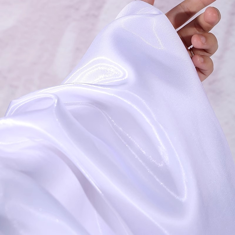 Nước Lỏng Bóng Satin Kim Loại Photosensitive Vải Bóng Màu Trơn Pha Lê Lụa Satin Bóng Váy Cưới Thiết Kế Vải 50x150cm
