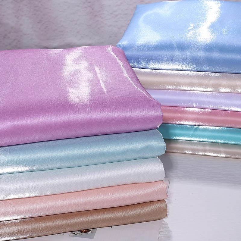 Nước Lỏng Bóng Satin Kim Loại Photosensitive Vải Bóng Màu Trơn Pha Lê Lụa Satin Bóng Váy Cưới Thiết Kế Vải 50x150cm