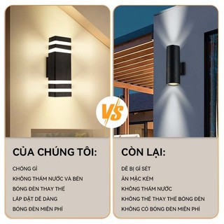 Đèn hắt tường 2 đầu trang trí gắn treo tường cầu thang ban công phòng khách phòng ngủ 4/6/8w 220v đèn gắn tường Trong nhà và ngoài trời kháng nước đèn treo tường