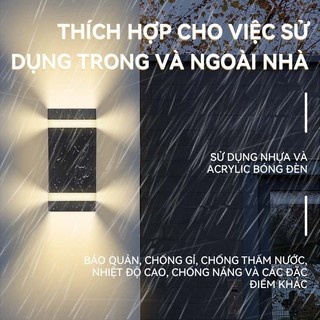Đèn hắt tường 2 đầu trang trí gắn treo tường cầu thang ban công phòng khách phòng ngủ 4/6/8w 220v đèn gắn tường Trong nhà và ngoài trời kháng nước đèn treo tường