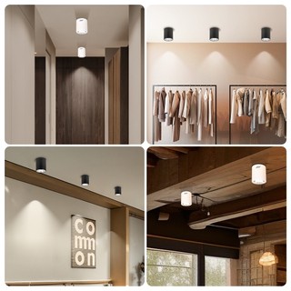 Đèn LED Downlight AC220v đèn led ốp trần Bóng đèn E27 có thể thay thế Đèn trần gắn trên bề mặt 3,5/4 inch cho phòng khách Phòng ngủ Nhà bếp Trang trí nội thất đèn trần Spotlight