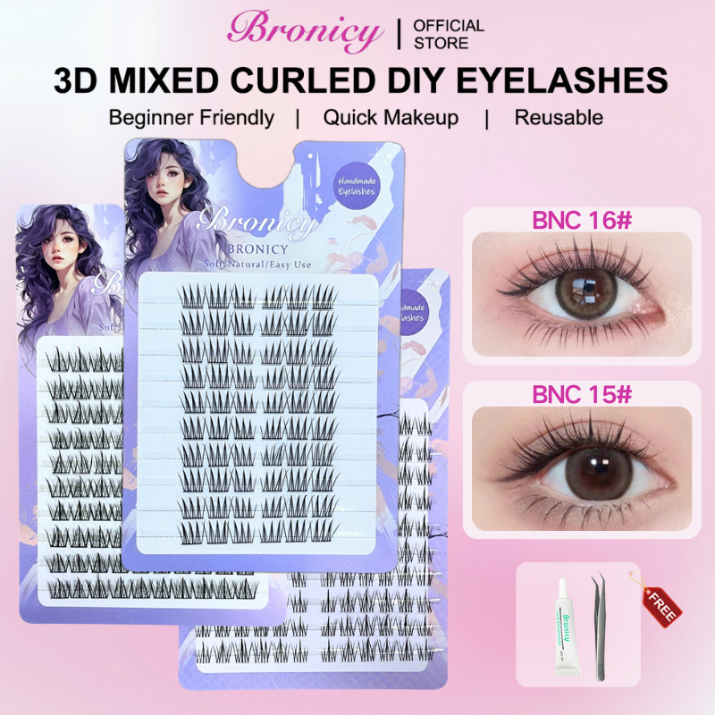 Hộp Lông Mi Giả Bronicy 10 Hàng Có Gai Lúa Mì Dày Tự Nhiên Sunflower 10-13mm