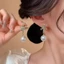 Bông tai đá trắng ngọc trai thanh lịch Hàn Quốc mới
