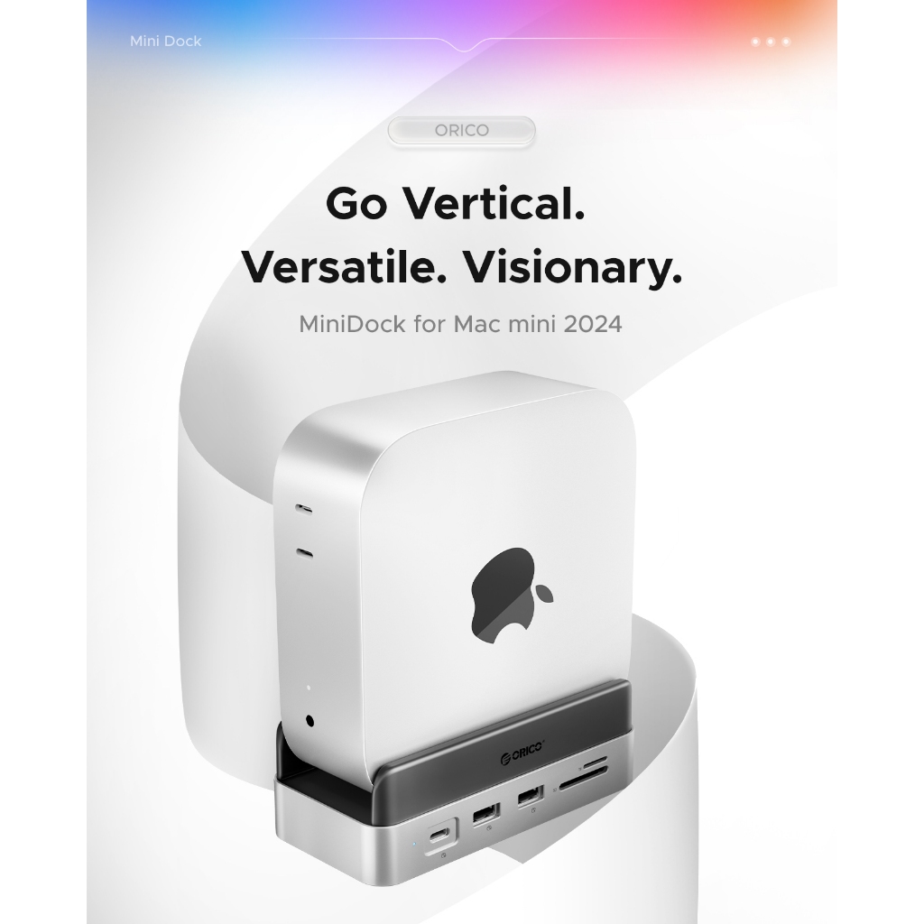 Docking Station Per Mac Mini M2/M1 - Hub Con HDMI 4K, VGA, Alloggiamento SSD, USB E Lettore Schede