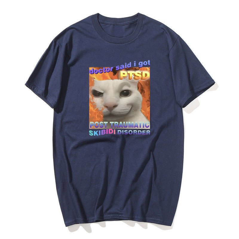 Skibidi Rối Loạn Ngộ nghĩnh Mèo Dễ Thương Meme Tee Áo Quà Tặng Nam Nữ Vintage Thời Trang Thường Ngày Áo Thun Tay Ngắn Dạo Phố