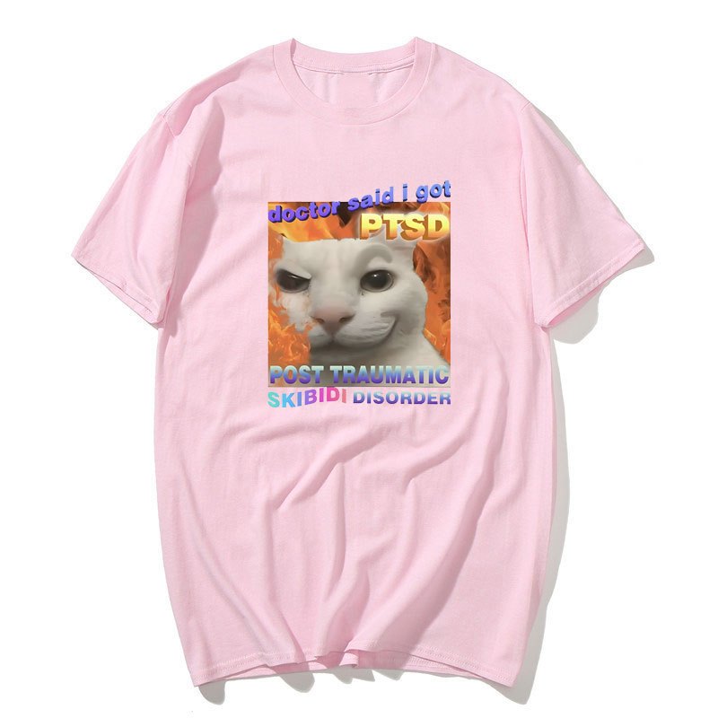 Skibidi Rối Loạn Ngộ nghĩnh Mèo Dễ Thương Meme Tee Áo Quà Tặng Nam Nữ Vintage Thời Trang Thường Ngày Áo Thun Tay Ngắn Dạo Phố