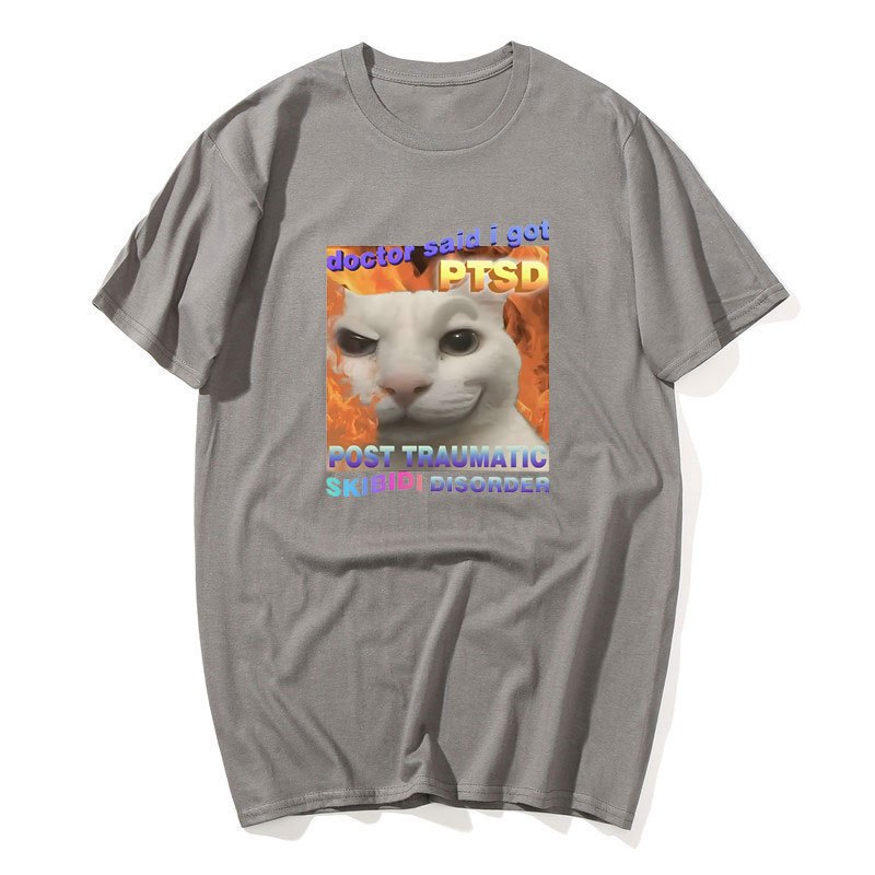 Skibidi Rối Loạn Ngộ nghĩnh Mèo Dễ Thương Meme Tee Áo Quà Tặng Nam Nữ Vintage Thời Trang Thường Ngày Áo Thun Tay Ngắn Dạo Phố