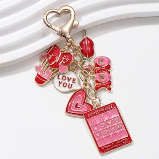 Lãng Mạn Trái Tim Khá Hoa Hồng Sô Cô La XOXO Men Móc Khóa Dành Cho Người Yêu Quà Tặng Ngày Lễ Tình Nhân Tốt Đẹp