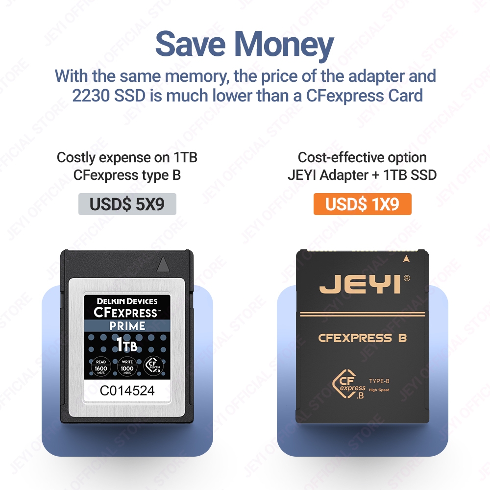 Jeyi 2230 M.2 NVMe SSD sang CFE Type-B Đồng Nguyên Chất Jeyi 2230 M.2 NVMe SSD sang CFE Type-B Đồng Nguyên Chất